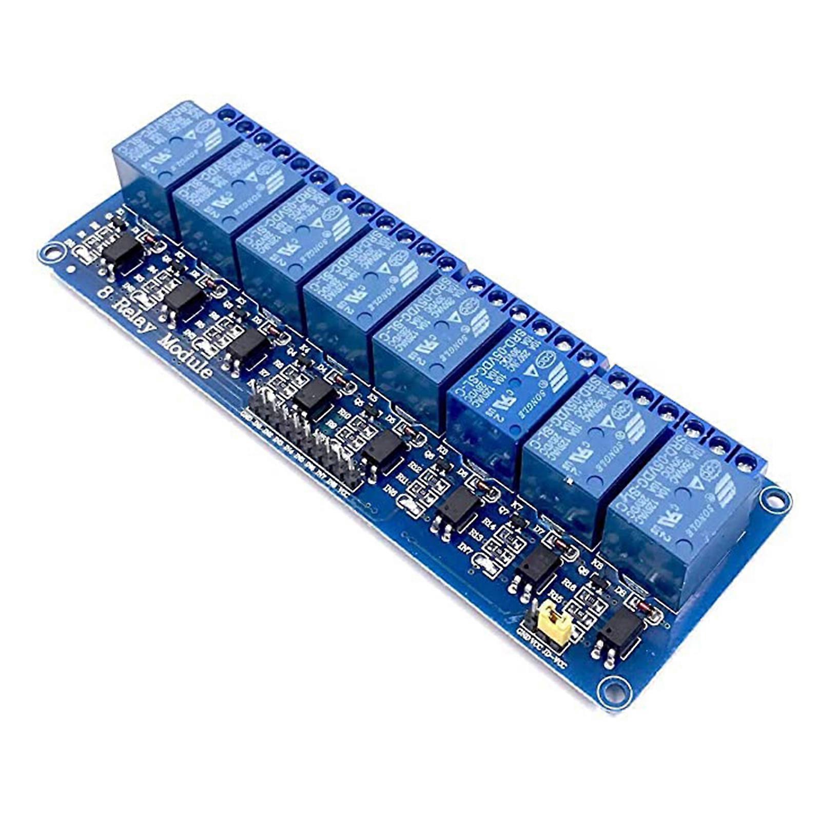 5V 8 Channel Relay Module with OPTO-Isolated High and Low Level Trigger 8 Ways
