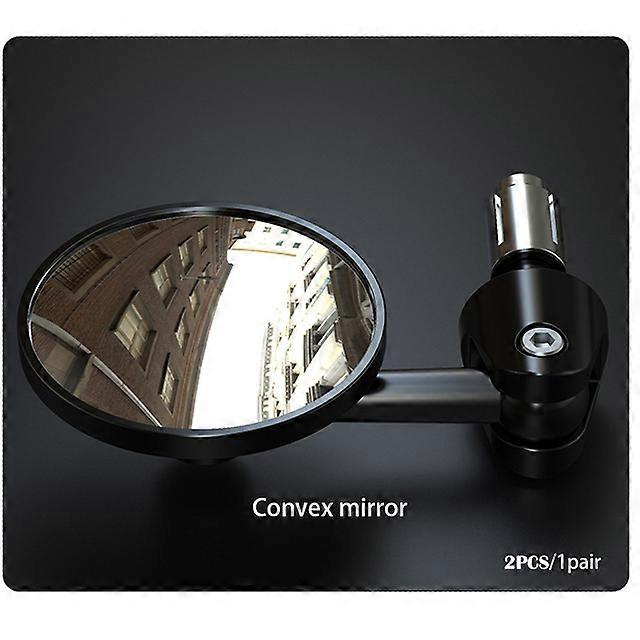 QX 2pcs Motorcycle Rear View Mirrors Round 7/8" Handle Bar End Foldable Motorbike Side For Cafe Racer New Universal