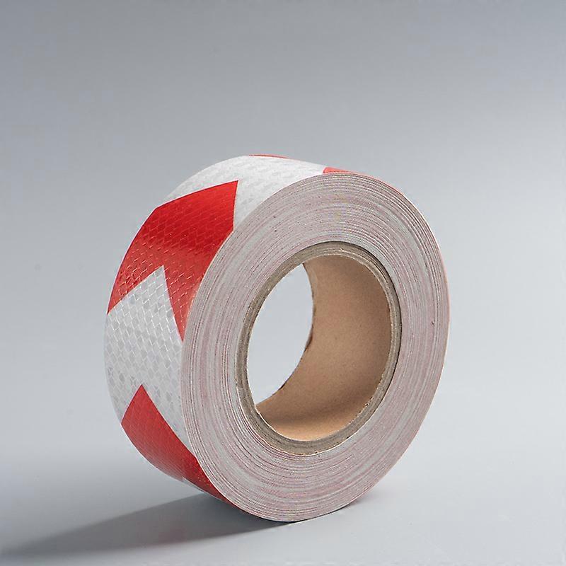 Red and White Reflective Warning Tape, 25Mx10cm Reflector Safety Tape for Arrow Direction, Warning Sign, High V