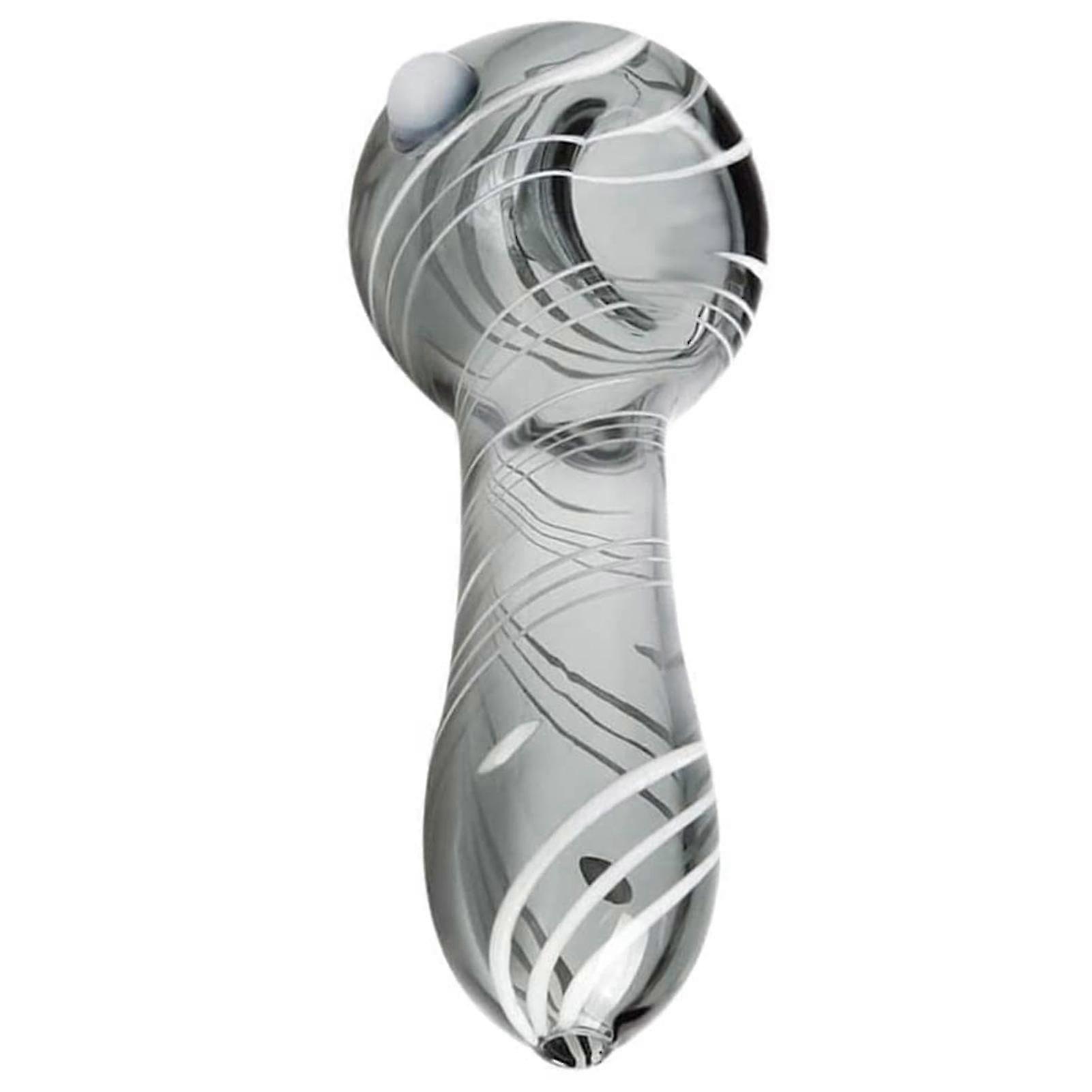 Handmade Glass Pipe Bowl Creative Stripe Pattern Decorative Holder Filter