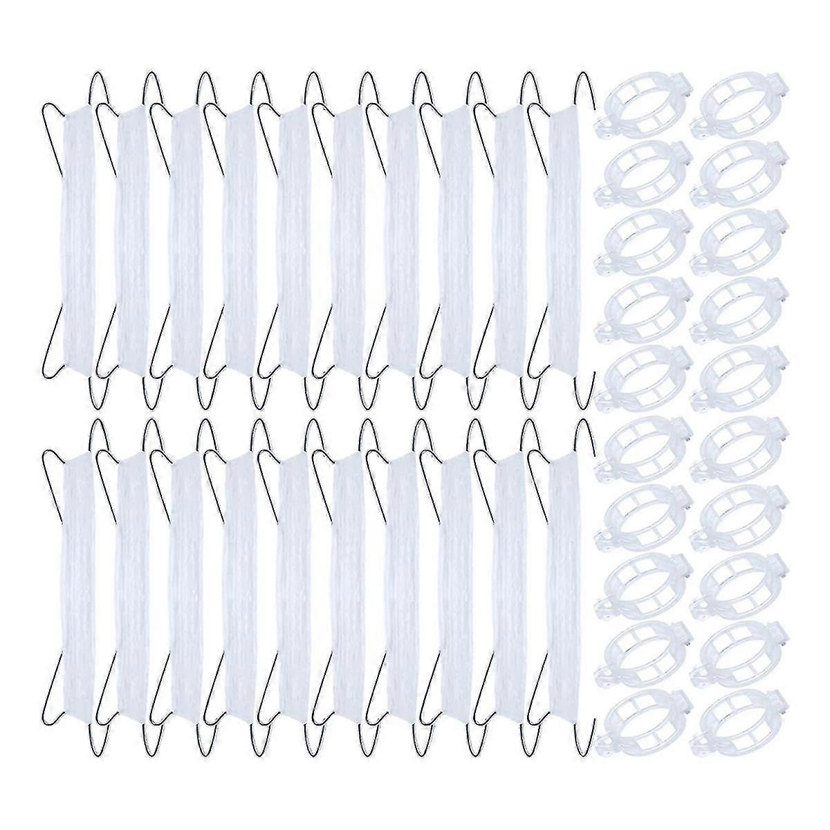40pcs Tomato Hooks with String, Tomato Support Hooks, Tomato Holder Hooks & Plant Support Clips wit