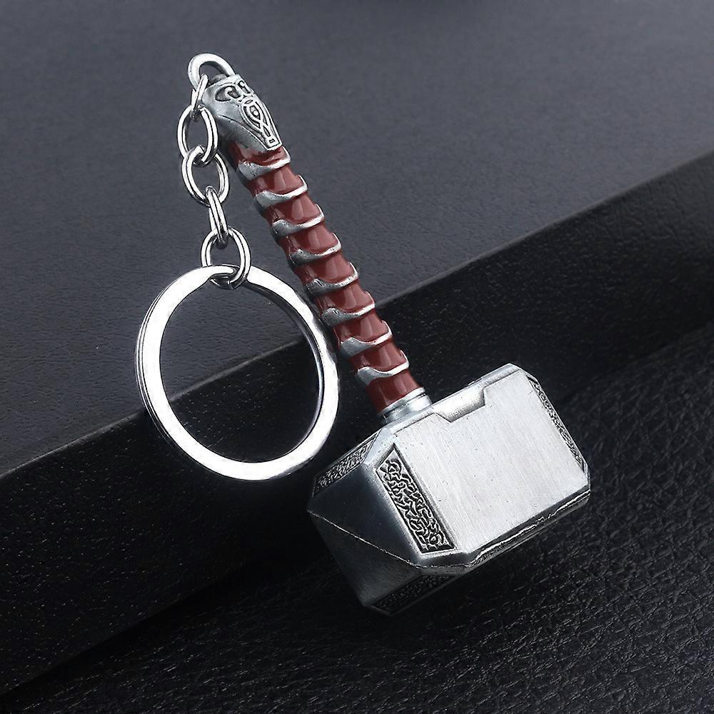 Thor Hammer 2 Pewter Key Ring Hammer keychain Thor's hammer alloy pendant