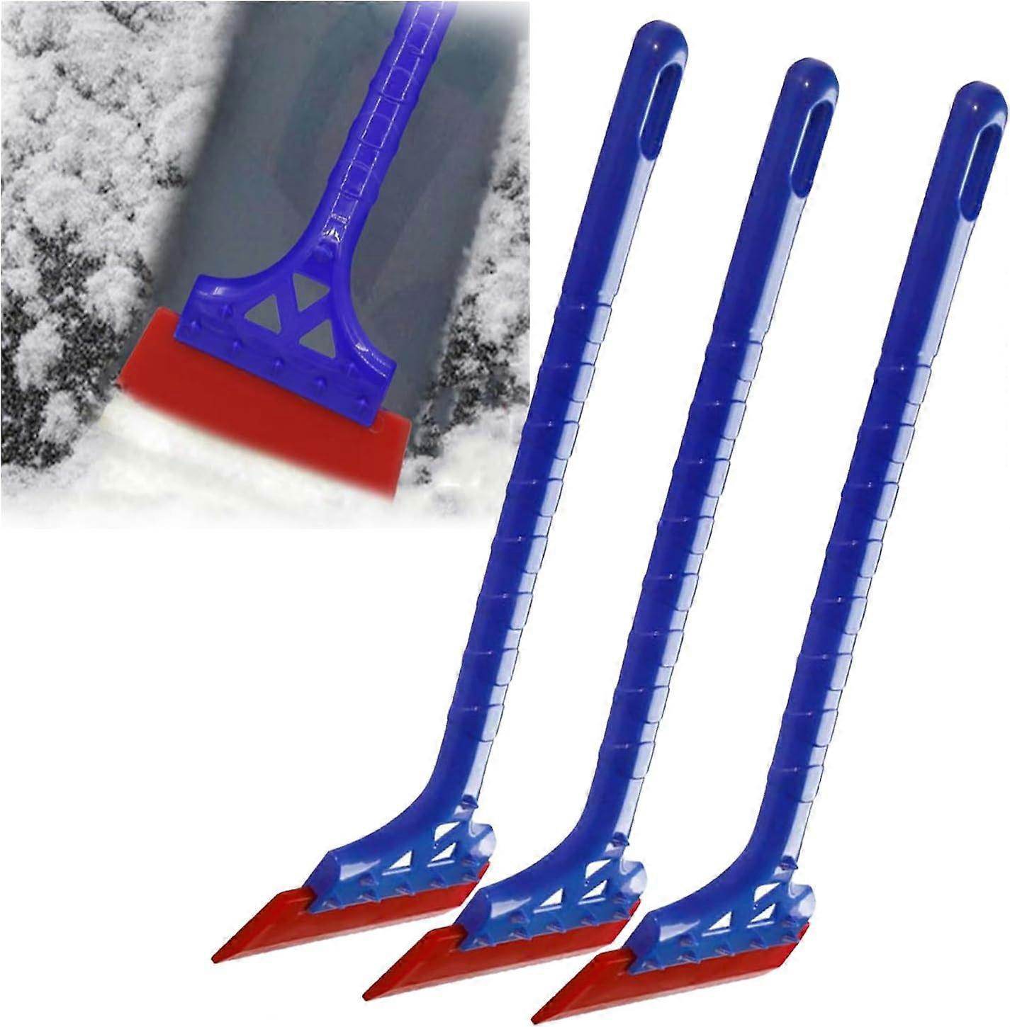 Ice Scraper for Car Windshield Hard Ice Removal, Car Mounted Portable Hard Ice Snow Shovel Snow Sweeper with Handle, Winter Car Accessories (3pcs)
