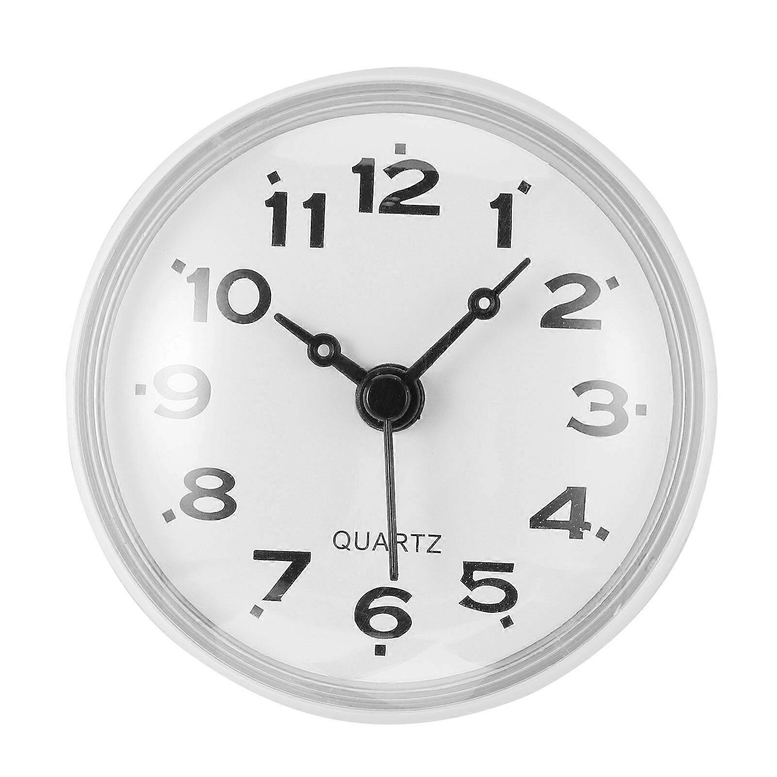 1Pc Waterproof Wall Clock Bathroom Mute Wall Clock Suction Cup Hanging Clock