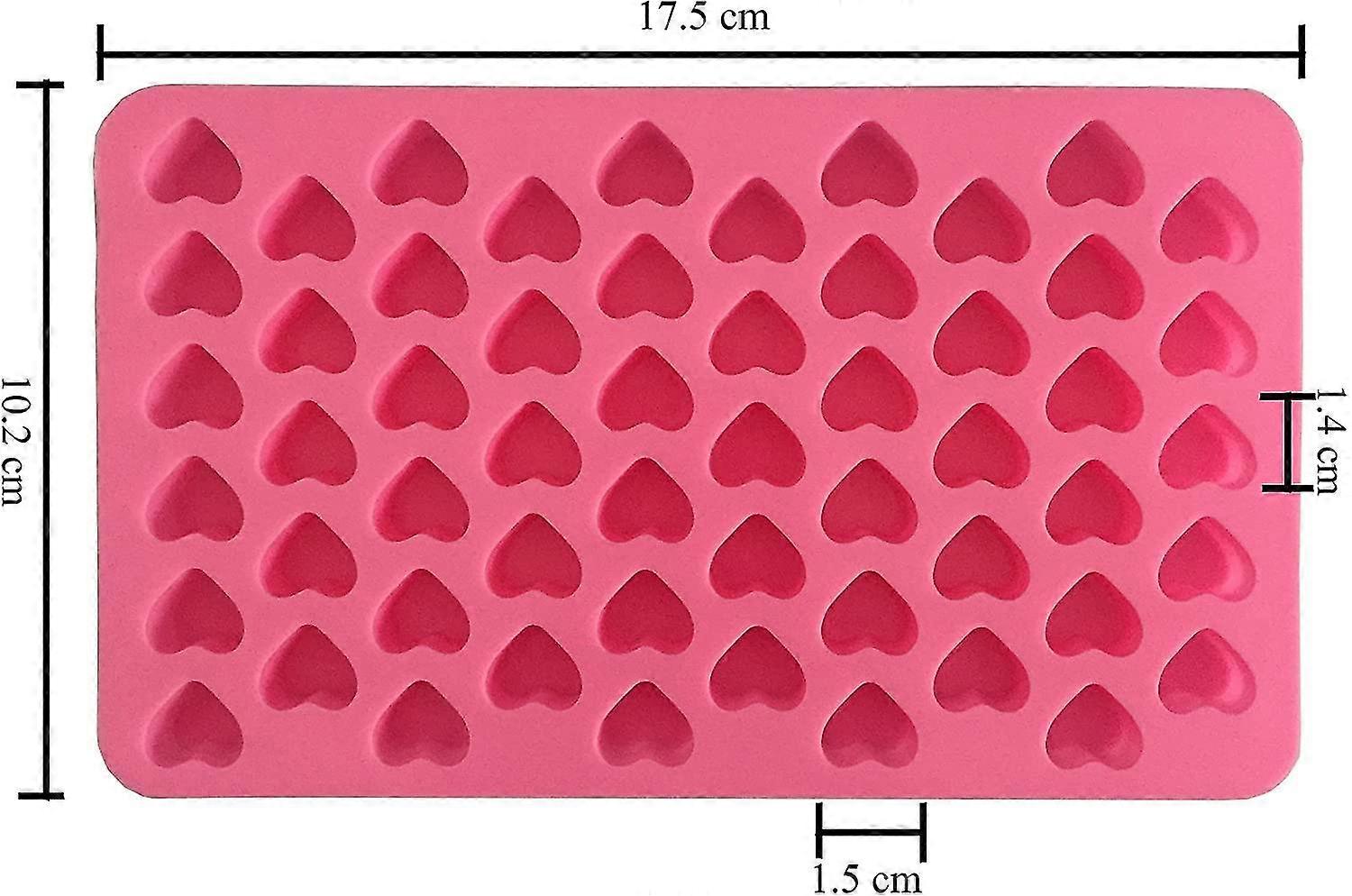 Silicone Mini Heart Ice Cubes Candy Ice Cubes/chocolate Molds Pink - 2 Pieces