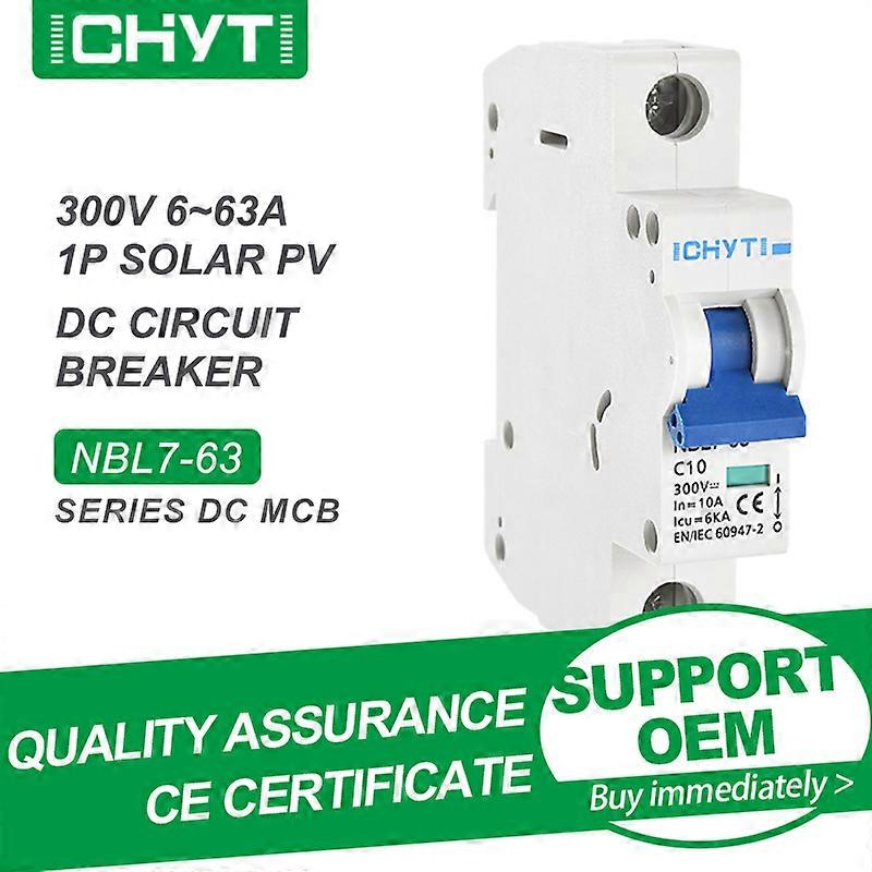 Free Shipping CHYT NBL7-63 1P 2P PV Din Rail DC 300V 600V 1000V 63A 6kA Solar Switch Mini Circuit Breaker MCB For Photovoltaic