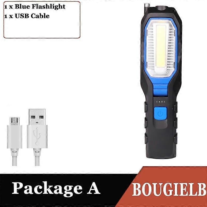 COB LED Work Light USB Rechargeable Power Adjustable Inspection Lamp Magnetic Hand Torch Camping Lantern Hook Magnet Pick Tools