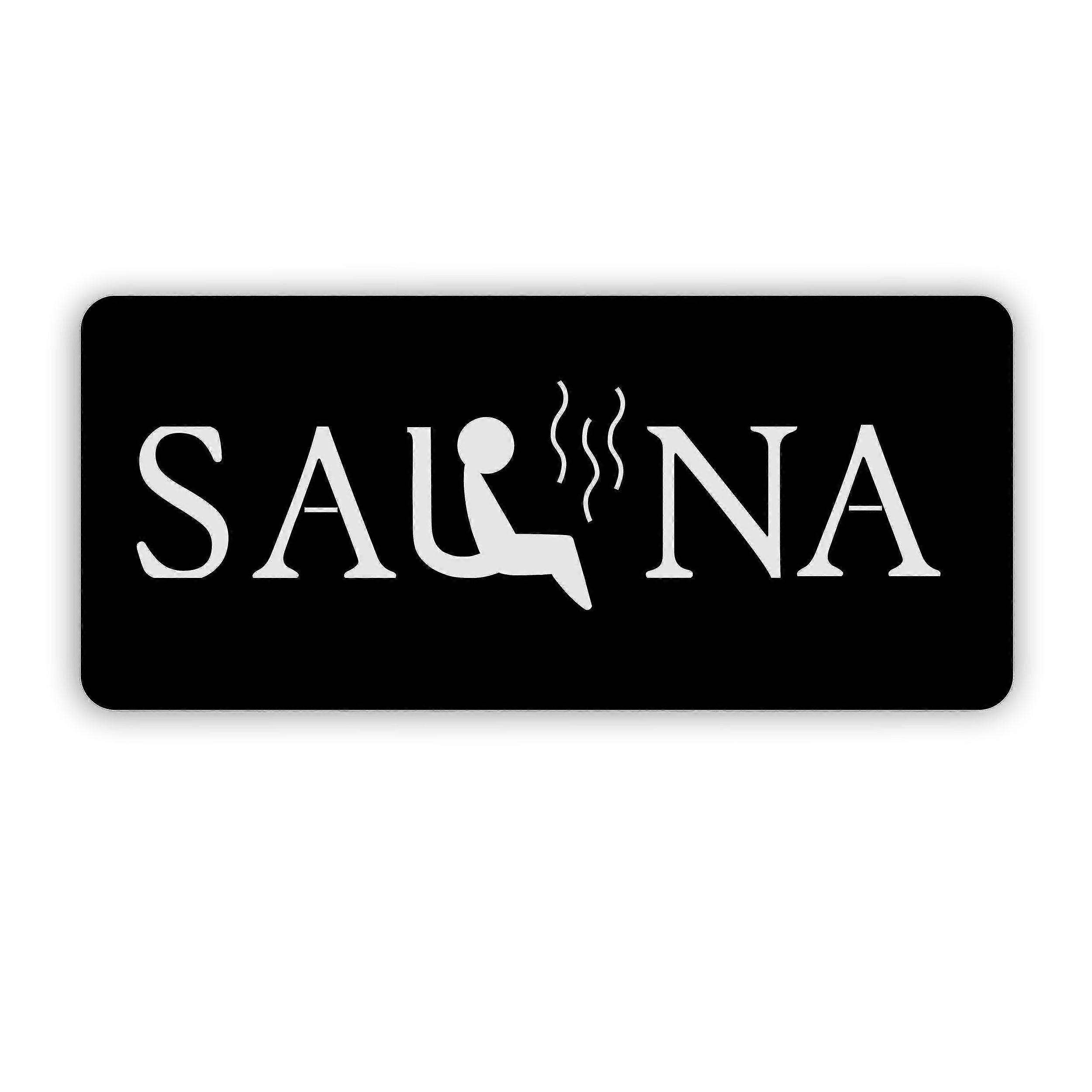 Sauna Acrylic Black Door Sign