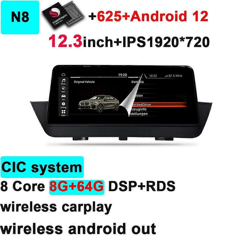 IPS Screen for BMW X1 E84 2012-2015 CIC IDrive System Auto Android 12 Car Player GPS Radio Navigation Stereo Video Multimedia