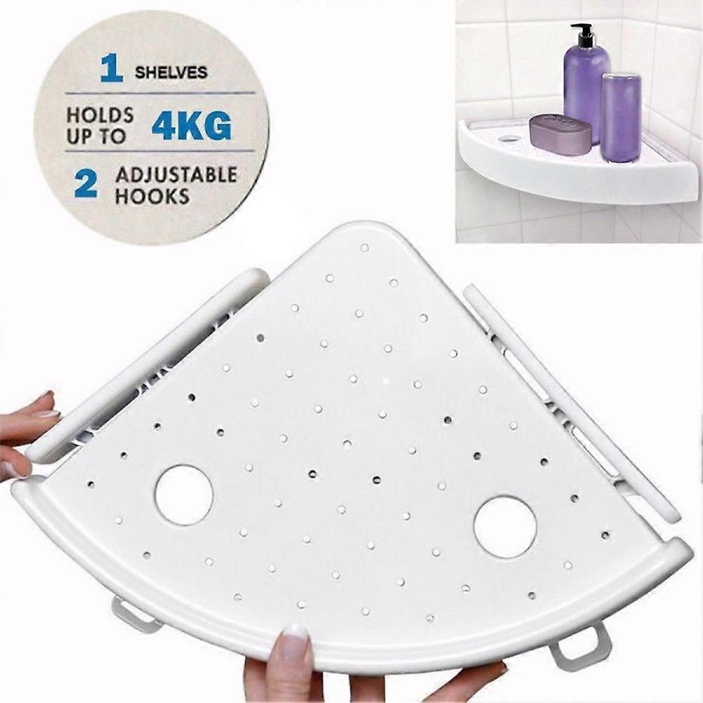 Quick Mount Triangle Corner Wall Plastic Bathroom Storage Shelf Rack Organizer JIKAIX