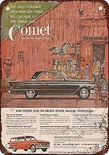 12 x 16金属の錫の印1961年水星の彗星のビンテージレトロな家の装飾芸術の壁の装飾