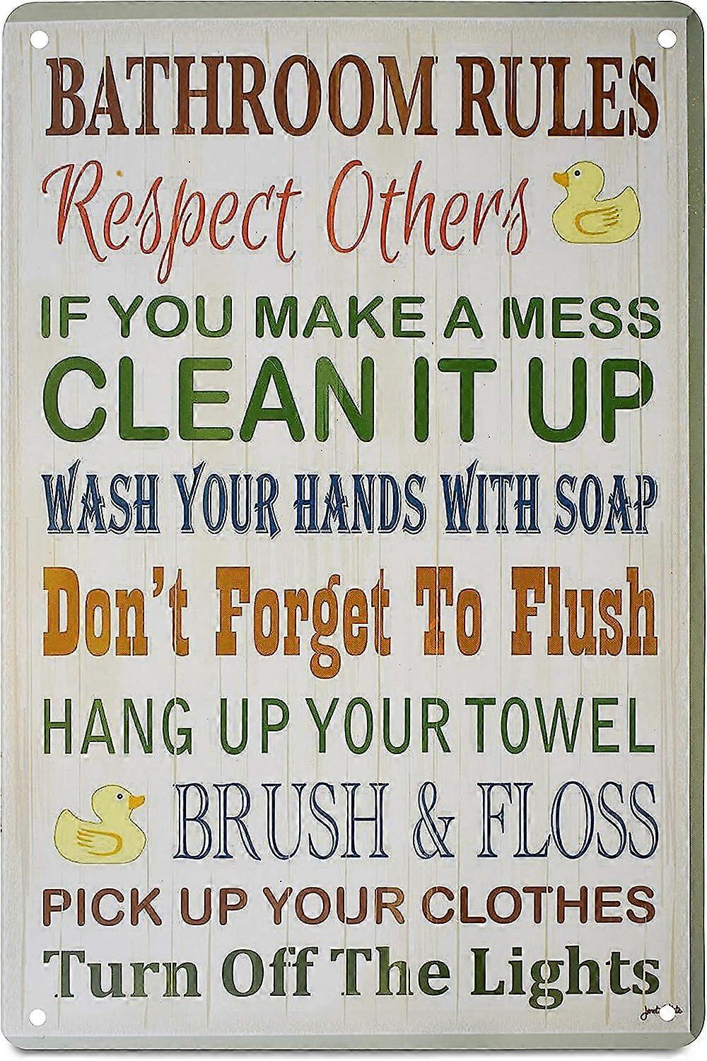 مضحك التسمية التوضيحية اقتباس الرجعية المعدنية القصدير تسجيل ملصقات المنزل المطبخ مقهى مطعم مطعم ديكور الحائط 12X8 بوصة (قواعد الحمام)