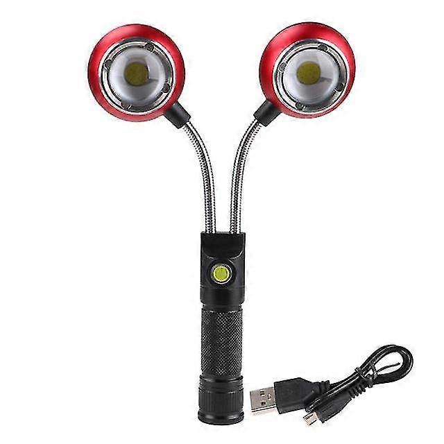Outdoor camping tent lamp flashlight 2 cob led work light magnetic light flashlight usb cable foldable flashlight usb charging
