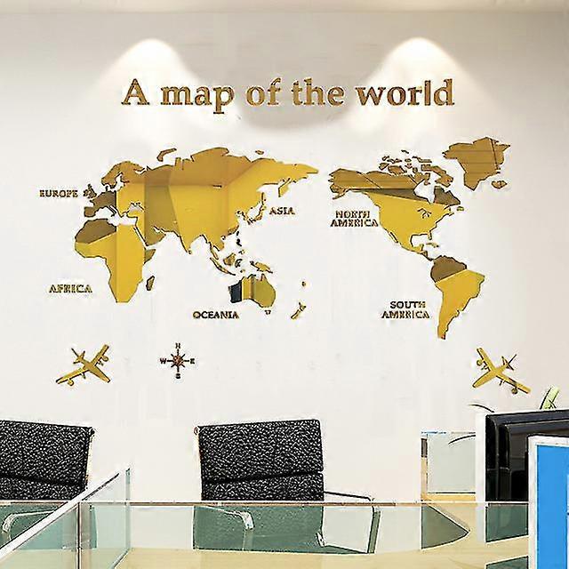 世界地図アクリル3Dソリッドクリスタルベッドルーム壁リビングルーム教室のステッカーオフィス装飾のアイデア