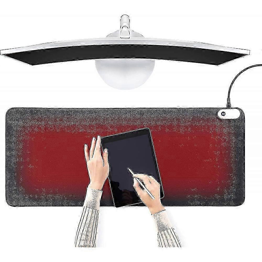 Warm Desk Pad, Heated Desk Mat, 3 Speeds Touch Control Leather Desk Pad, Electric Heating Pad, Large Gaming Mouse Pad OMX