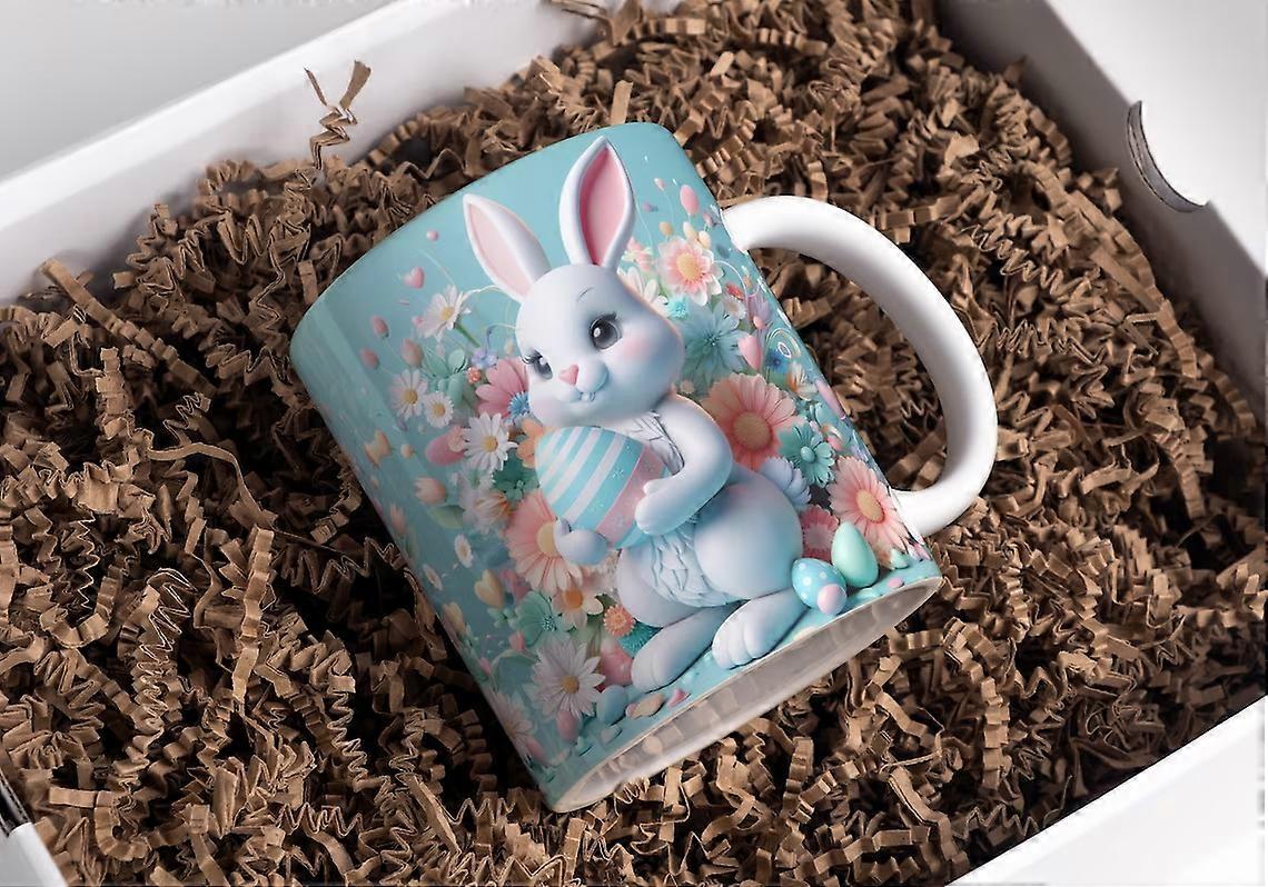 3D Easter Bunny Easter Rabbit Egg Egg Ceramic Coffee Mug Water Cup Mug One piece BBEI250
