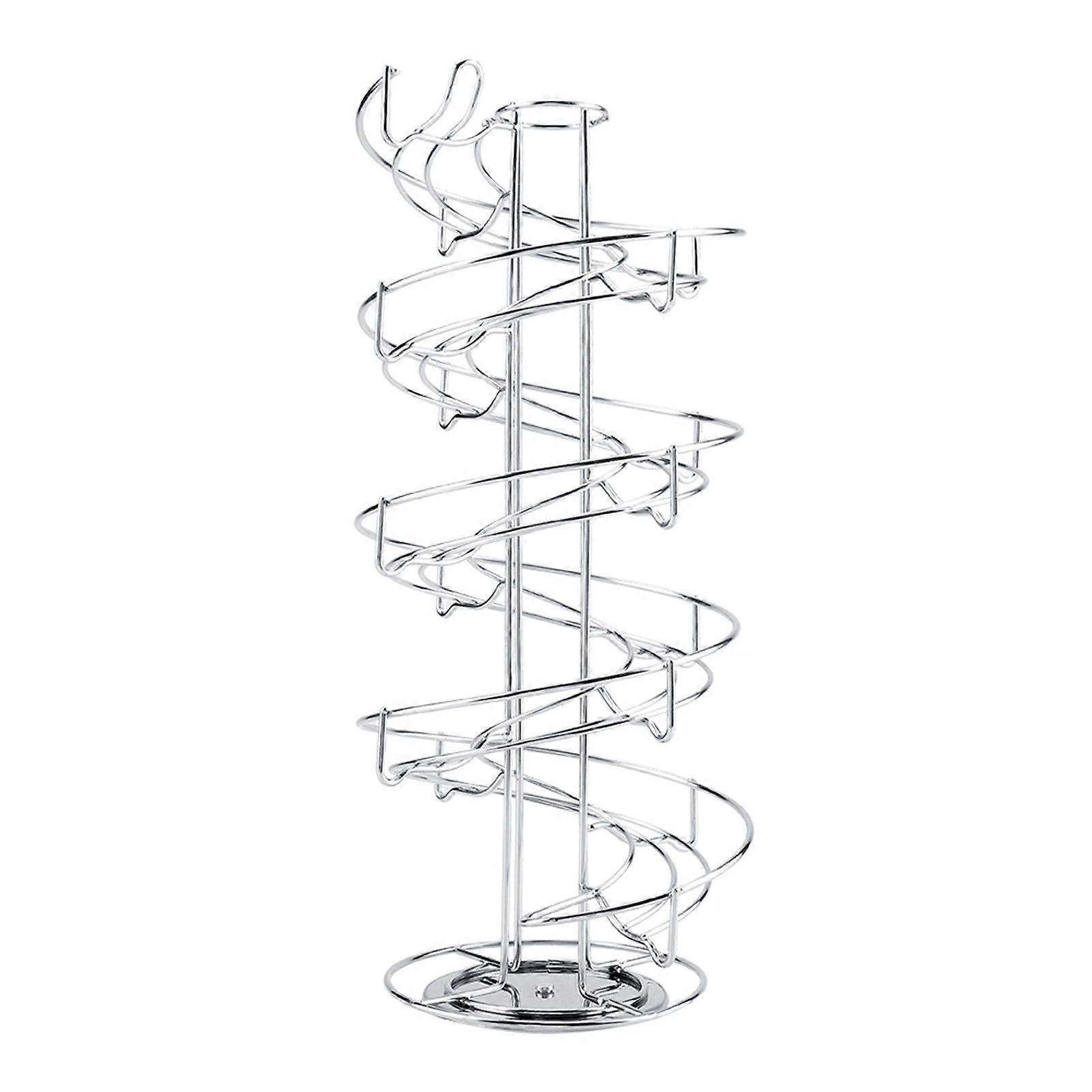 Metal Coffee Capsule Holder 40 Pods Storage Rack Spiral Rotating Stand Display Shelf Organizer