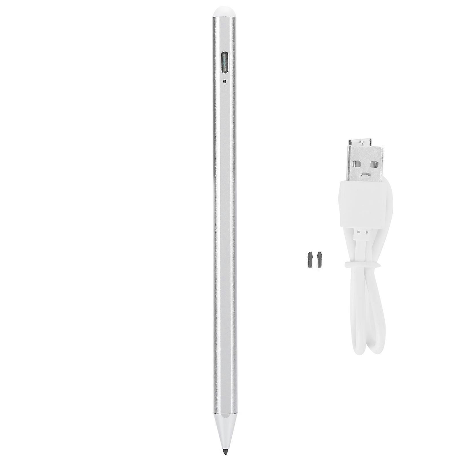 Precision Writing Tool, Silver Stylus Pen with Low Latency for Seamless Digital Sketching and Note-Taking, Supports Fast Charge and Magnetic