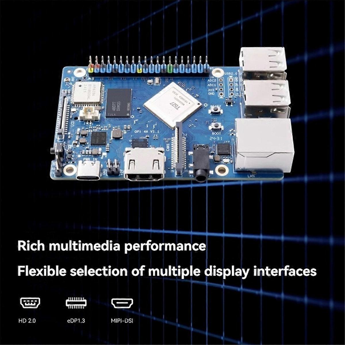 Per scheda di sviluppo 4A Allwinner T527, coprocessore RISC-V WiFi+BT5.0 BLE, SSD M2 NVMe, NPU 2TOPS 2 GB di RAM