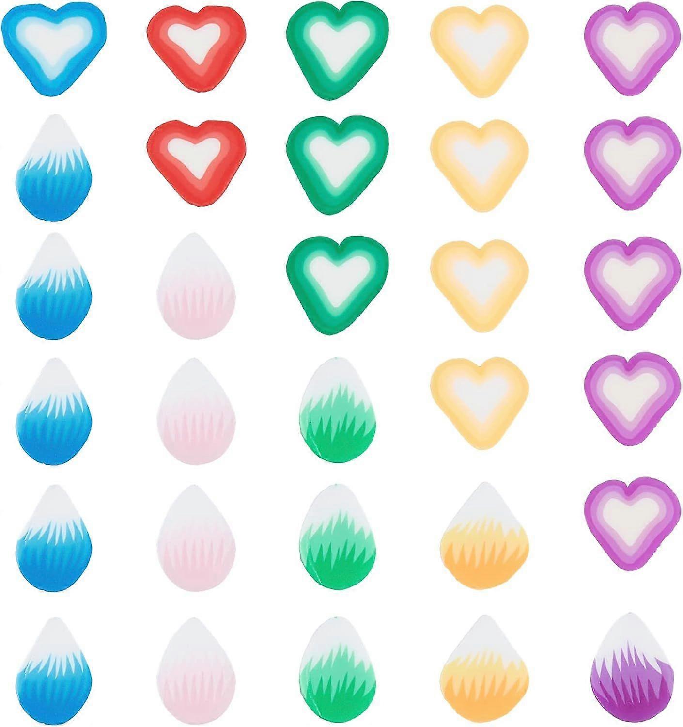 1 Box 2000Pcs 10 Styles Heart Flower Polymer Clay Slices Petal Clay Cabochons Flatback Tiny for Jewelry Making Handmade Fashion 3D Nail Art Assorted D