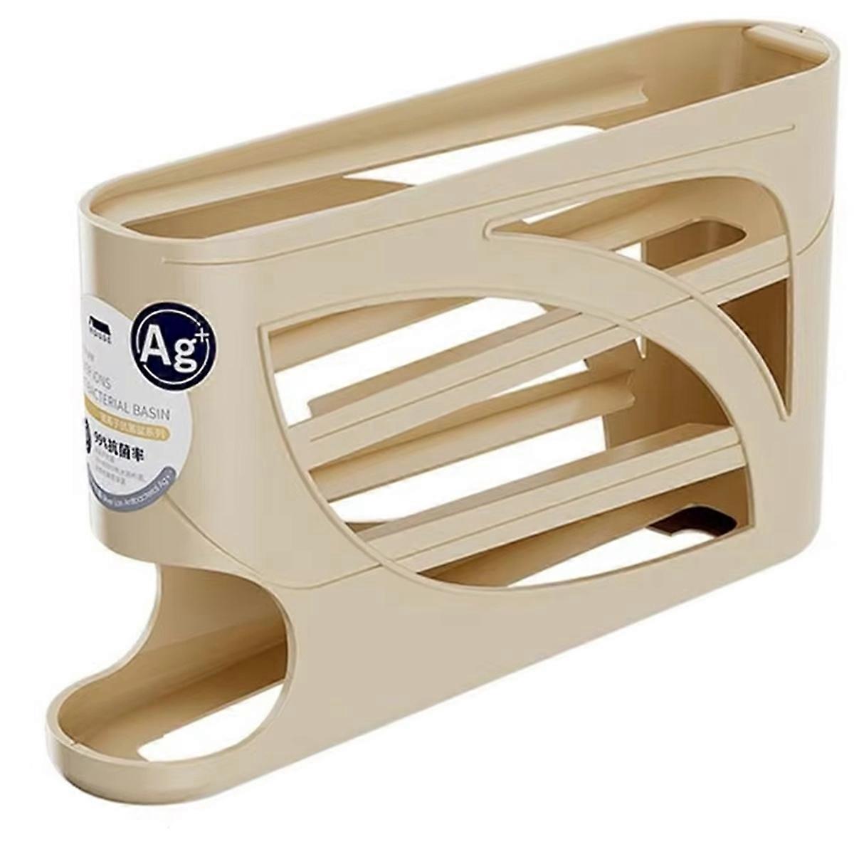 Automatic Egg Roller Rack,4-Tier Large Capacity Refrigerator Egg Storage Organizer,Refrigerator Side Door Egg Storage