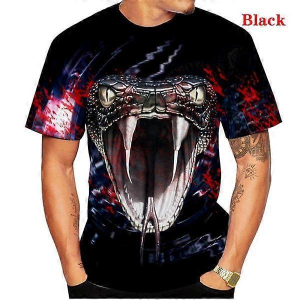 Snake Animal Series Drukowana w 3D koszulka z krótkim rękawem Moda Modne stroje Męskie topy Casual O Neck Letnie koszulki