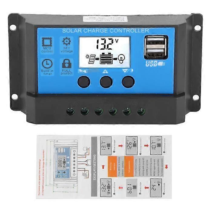 Solar Charge Controller - VGEBY - 30 A - LCD - 12 V/24 V - Built-in Protection