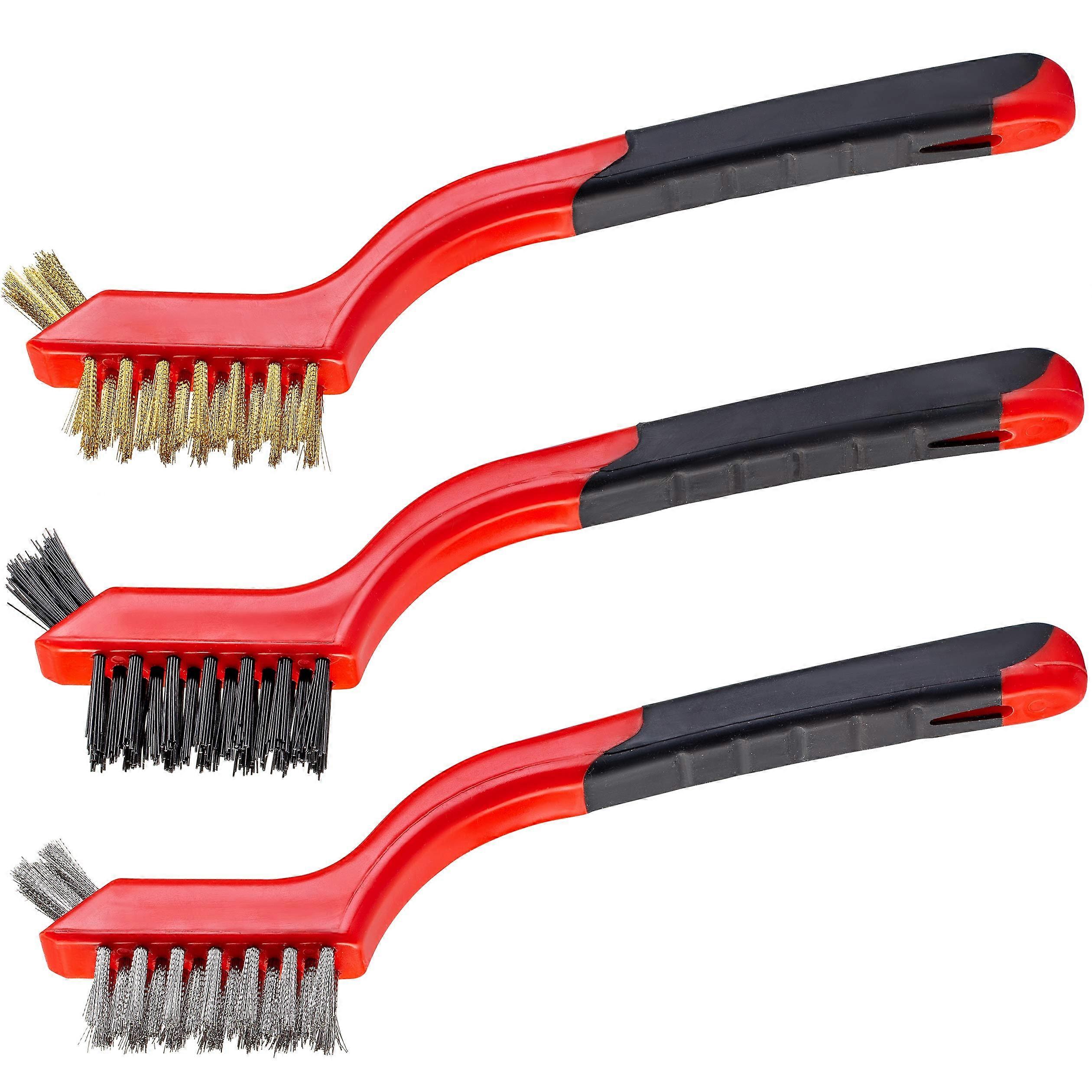 3 Brush Types Wire Brush Set for Cleaning Rust Removal Small Size