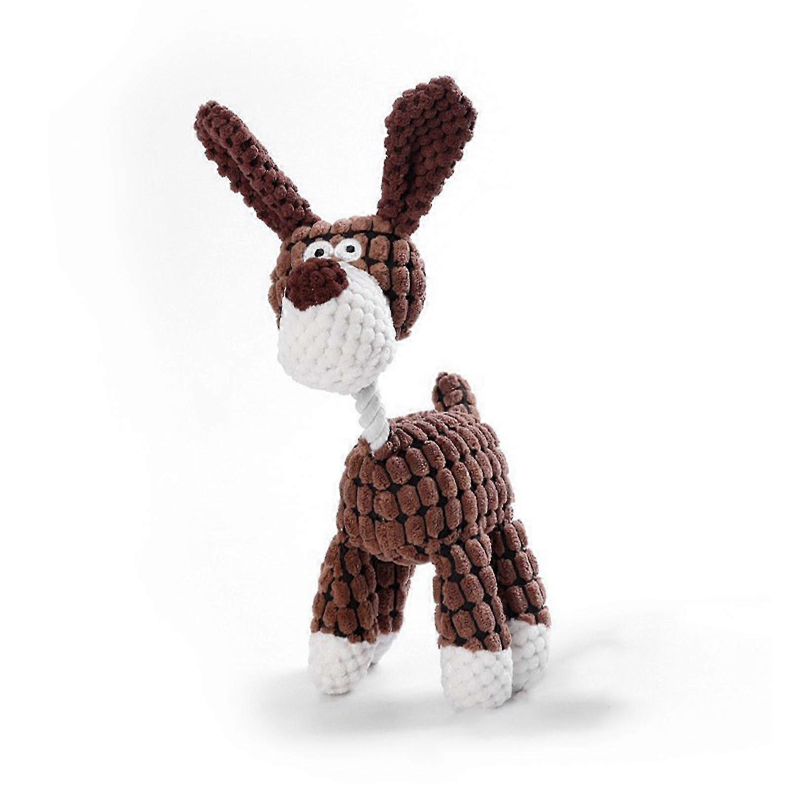 Dog Soft Plush Doll Toy Sound Function Bite Resistant Cute Expression Stuffed Animal Toy for Puppy f26