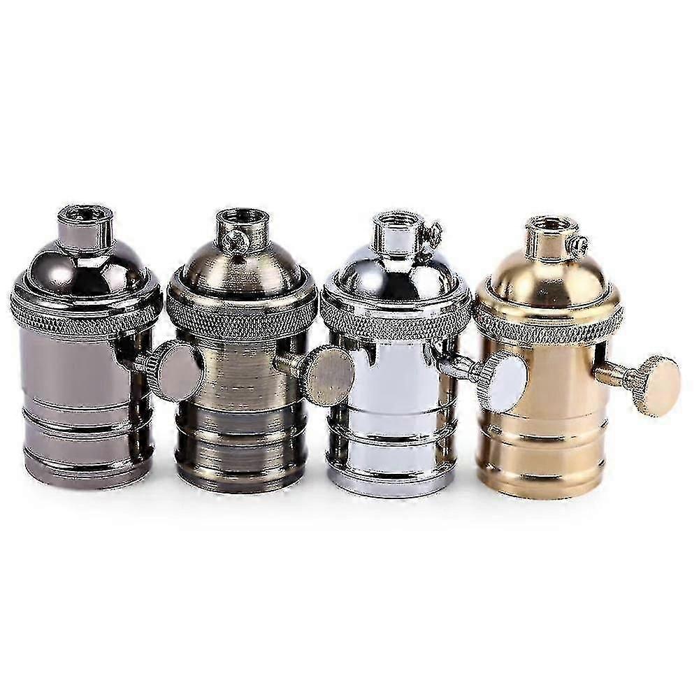 Retro Lamp Holder, Retro Lamp Holder E26/e27 Antique Lamp Holder With On/off Switch Pendant Light Socket-gold