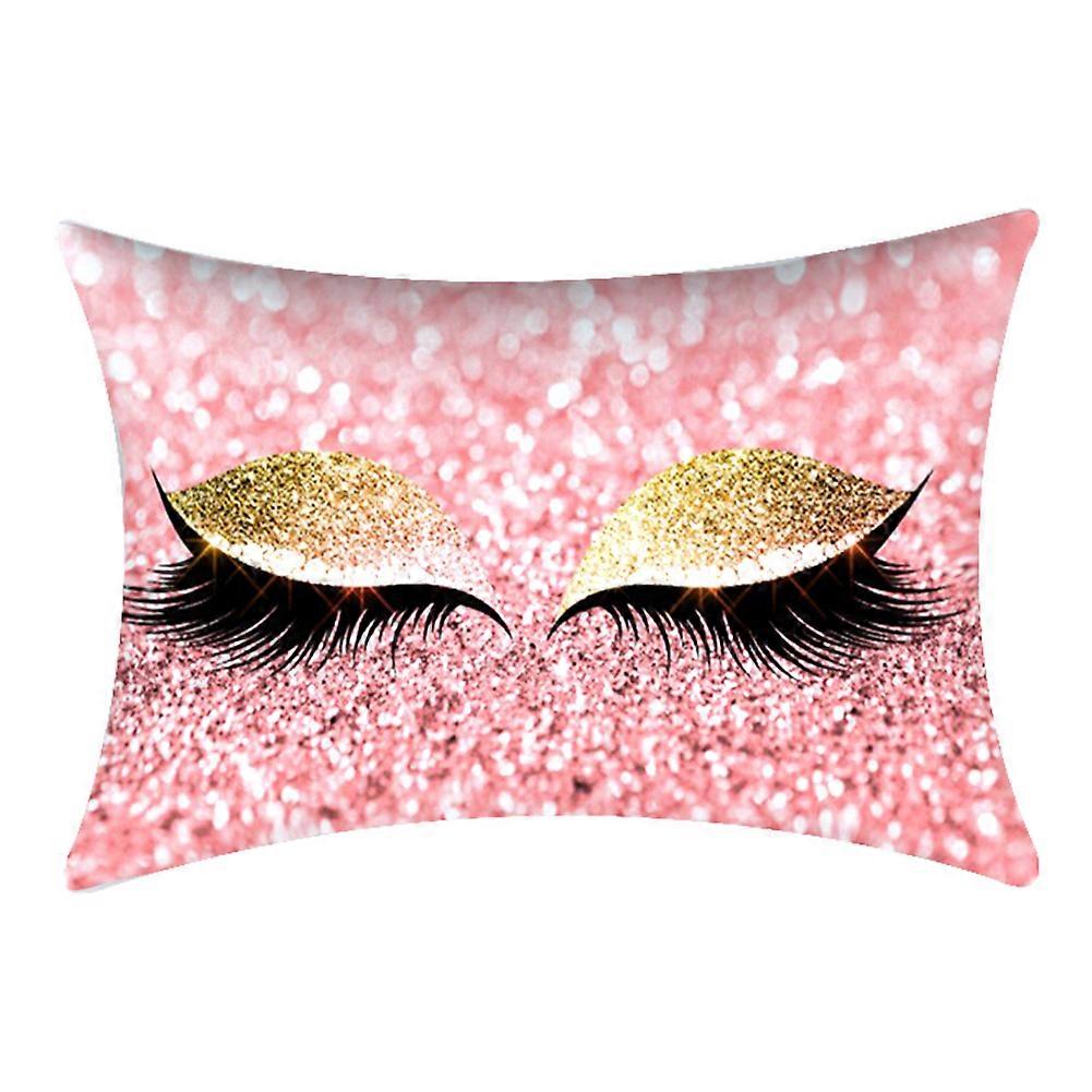 Shinning Eyelashes Pillow Case For Home Use, Sofa, Bed Or Car Waist Cushion, Eyelashes Pattern
