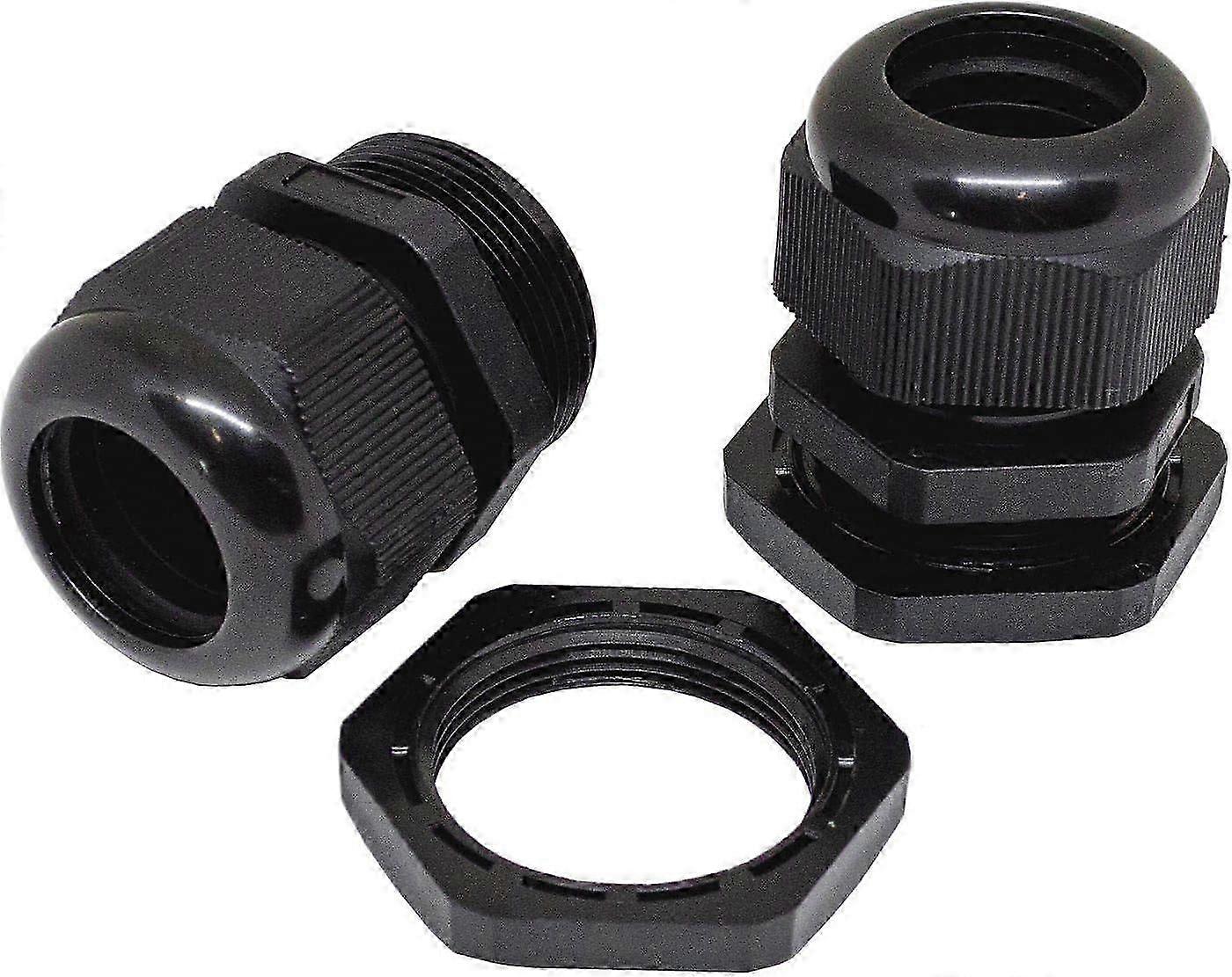 Black 10x Waterproof Cable Gland Pipe Fitting