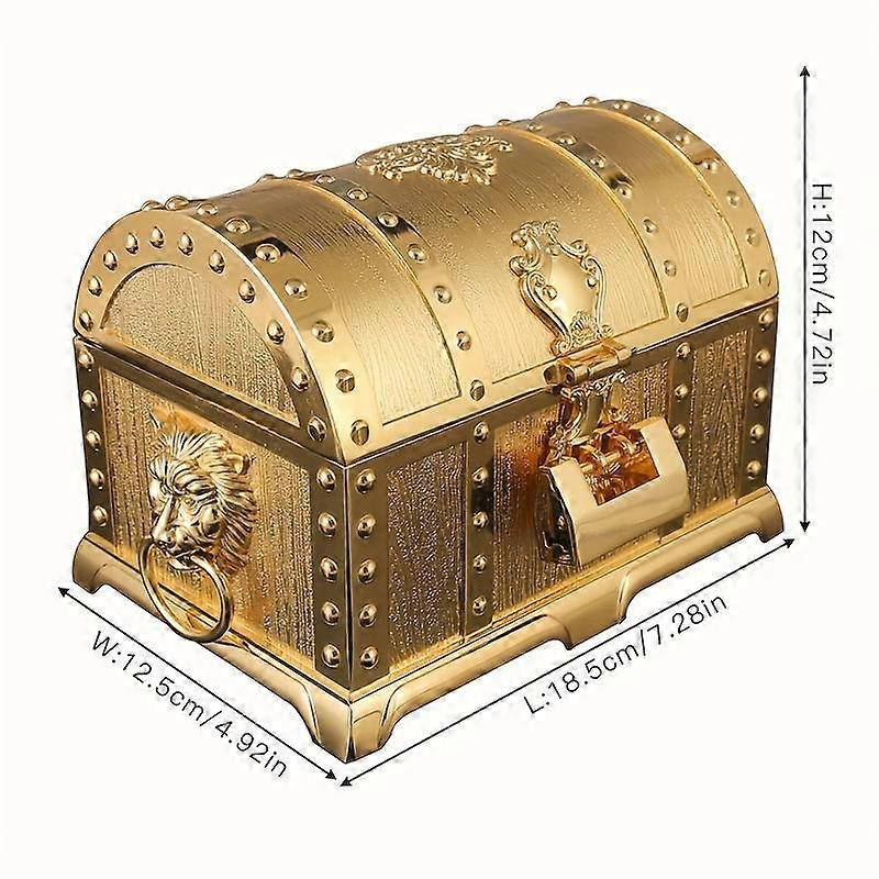 Retro Style Metal Pirate Jewelry Storage Box With Lock