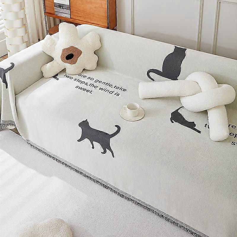 Chenille Sofa Cover Tassel Throw Blanket Universal Four Seasons Dust Anti-cat Scratch Protection Cover Sofa Blanket Carpet