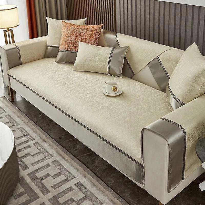 Jacquard Wide Brim Sofa Covers Luxury Chenille Universal Non-slip Leather Sofa Cushion Furniture Protector Living Room Slipcover