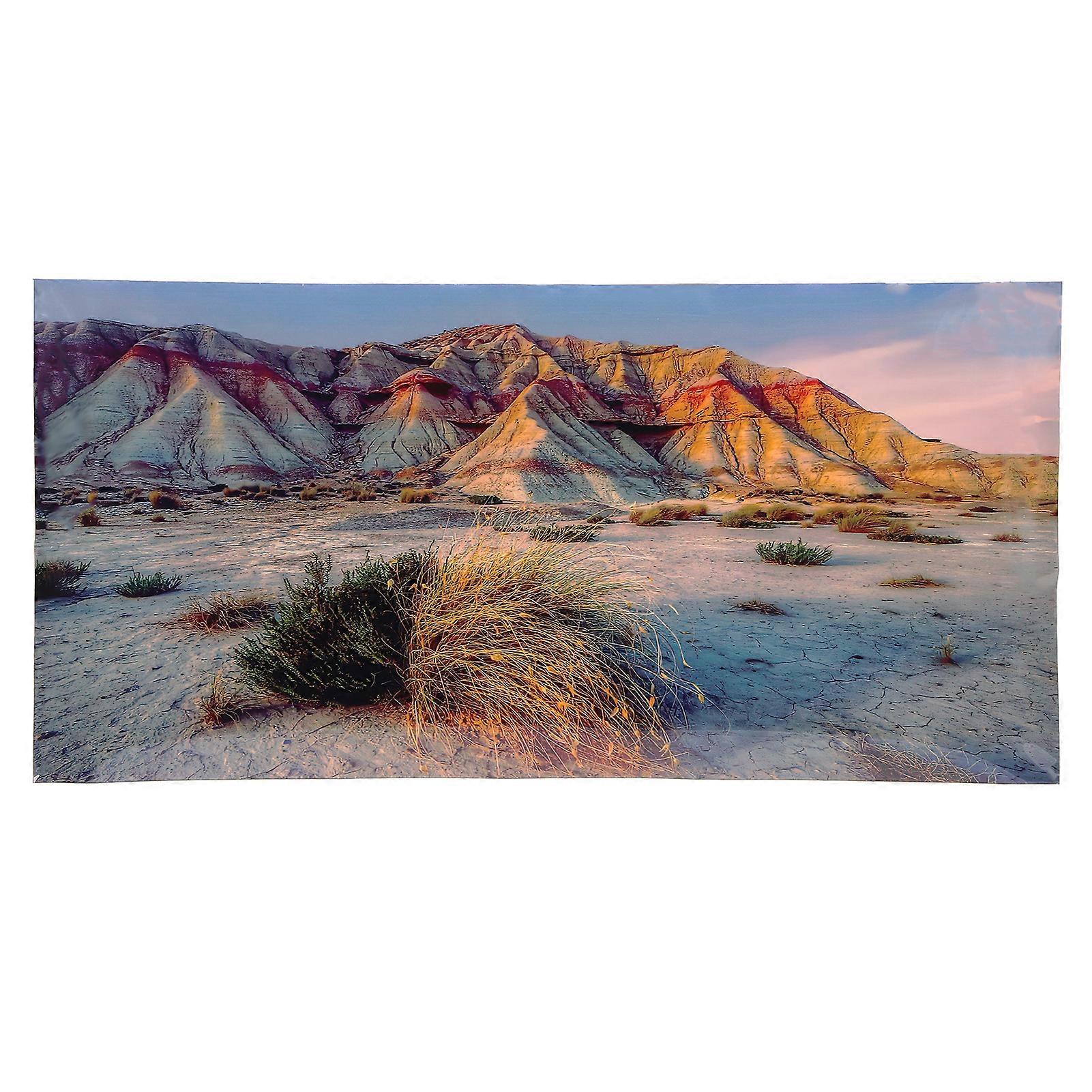 Aquarium Poster 3D PVC Mountain Desert Pattern Self-Adhesive Background Decoration for Fish Tanks 24"x 48"
