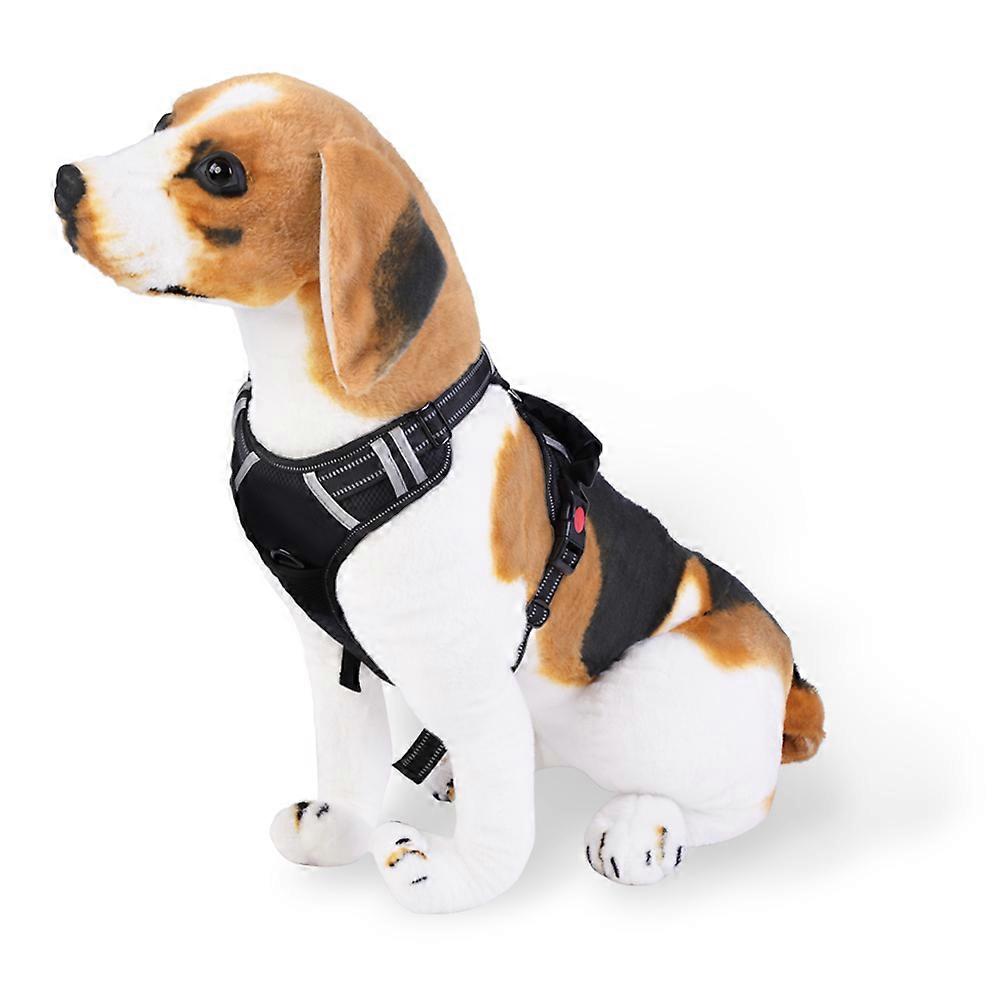 No Pull Dog Harness with Handle, Two Leash Attachments, Adjustable Fit, Durable Nylon Material, Medium Size