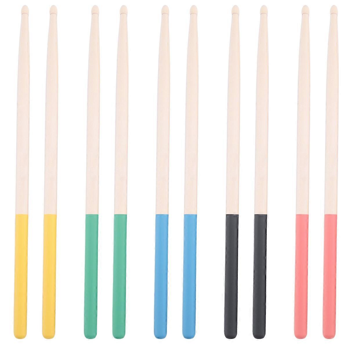 5 Pairs/Set 7A Maple Drum Sticks For Kids/Children Multi Color