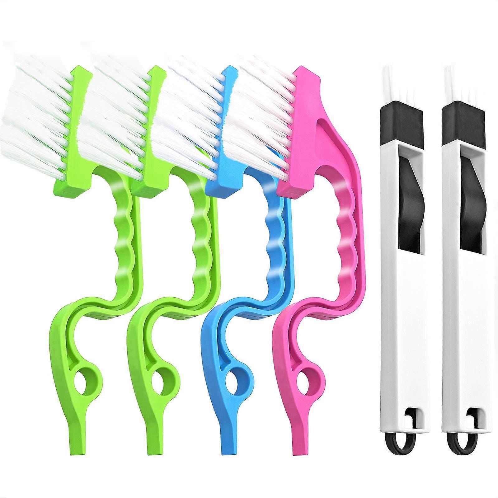 Crevice Gap Cleaning Brush Tool 6-Piece Handheld Groove Gap Cleaning Tools 2-In-1 Dustpan Brush For Window Track Kitchen