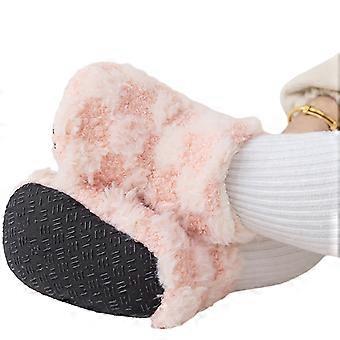 Zuigeling Eerste Wandelaar Schoenen Antislip Rubber Grip Zolen Zachte Warme Vloersokken Prewalker Schoenen voor 0-2Jaar Babyaccessoires Roze S