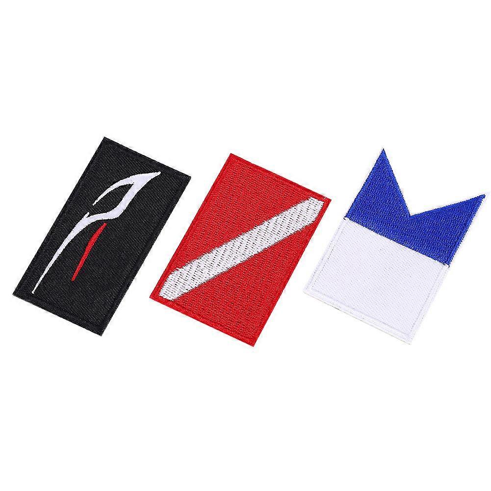 3PCS Scuba Diving Flag Patch Embroidered Diver Badge DIY Accessories for Backpack Hat