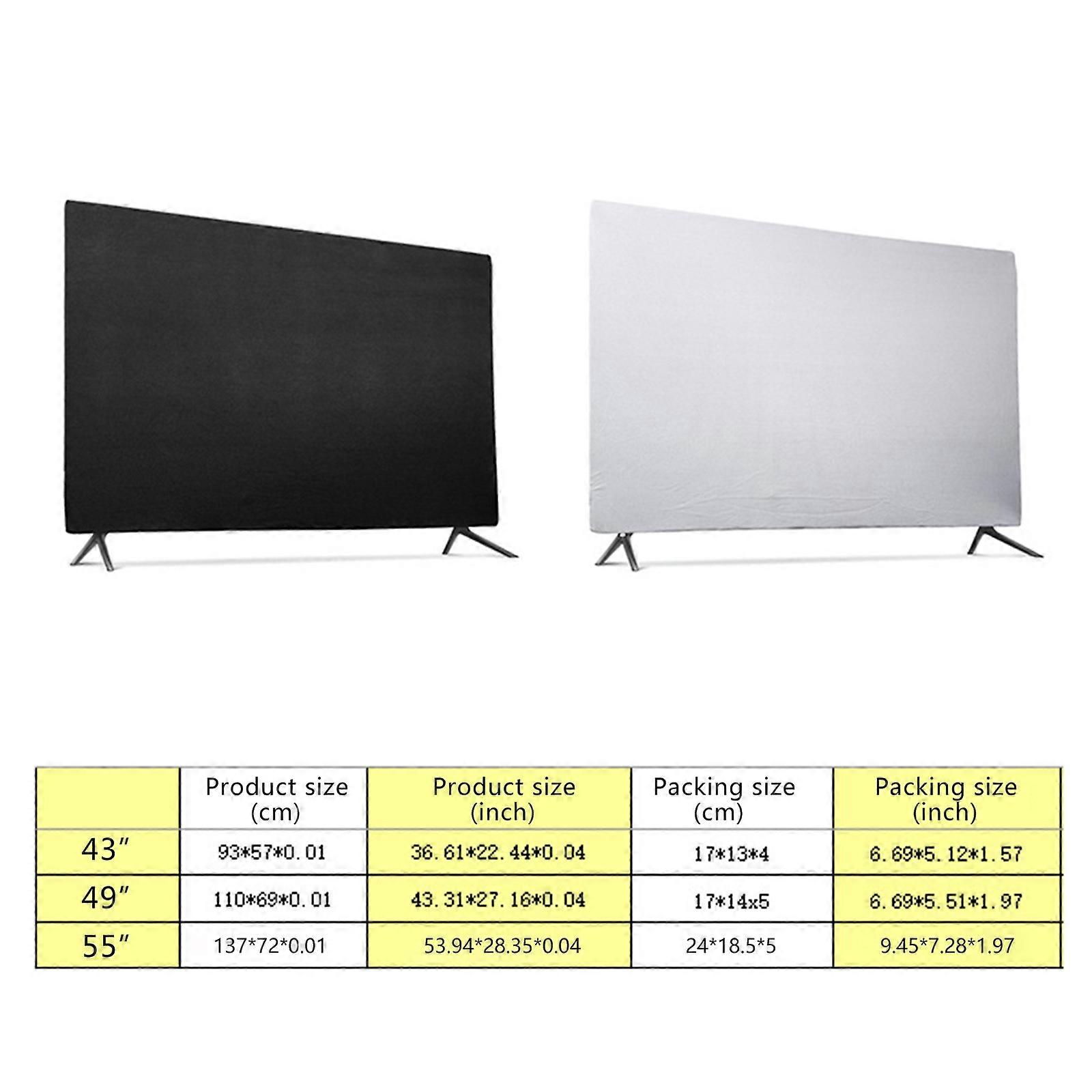 43''/49''/55“ Flat Screen Cover Home Desktop Computer Monitor Tablets Monitor for Case Dust Cover PC TV Laptop Protector Silver gray