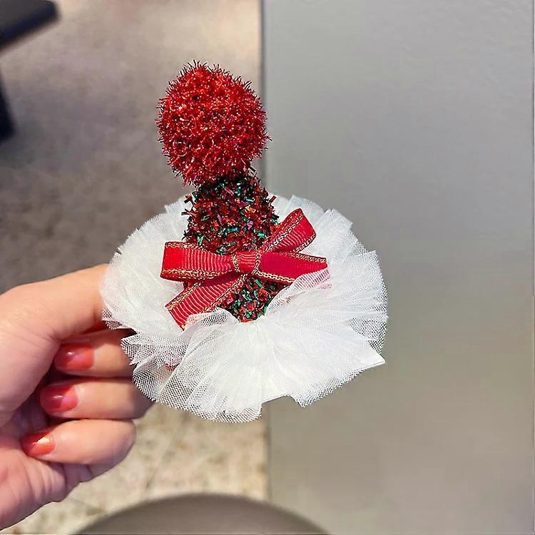 Christmas Velvet Duckbill Clip-Gold Headdress,Red Color |