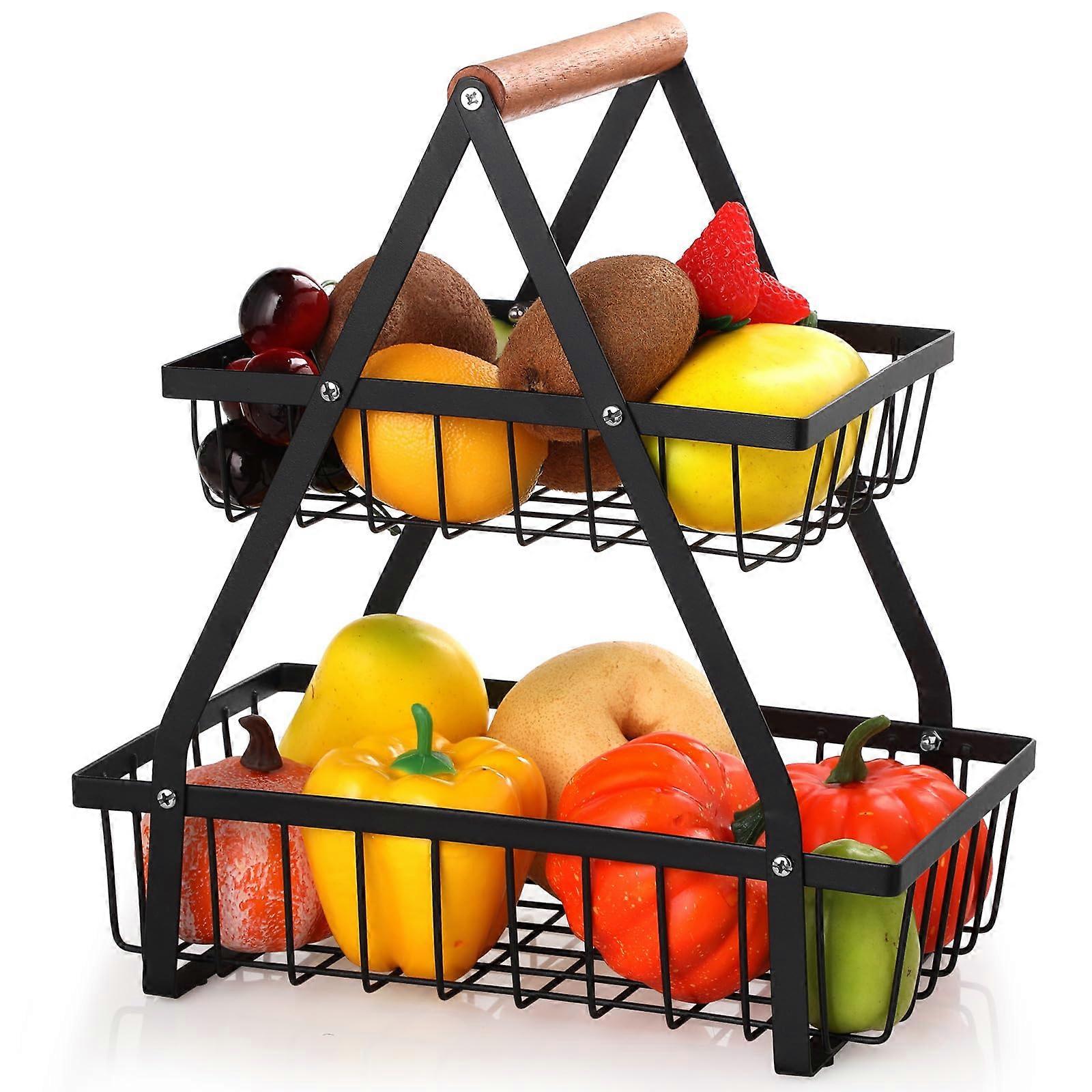 Matte Black Fruit Basket for Kitchen Dining Room