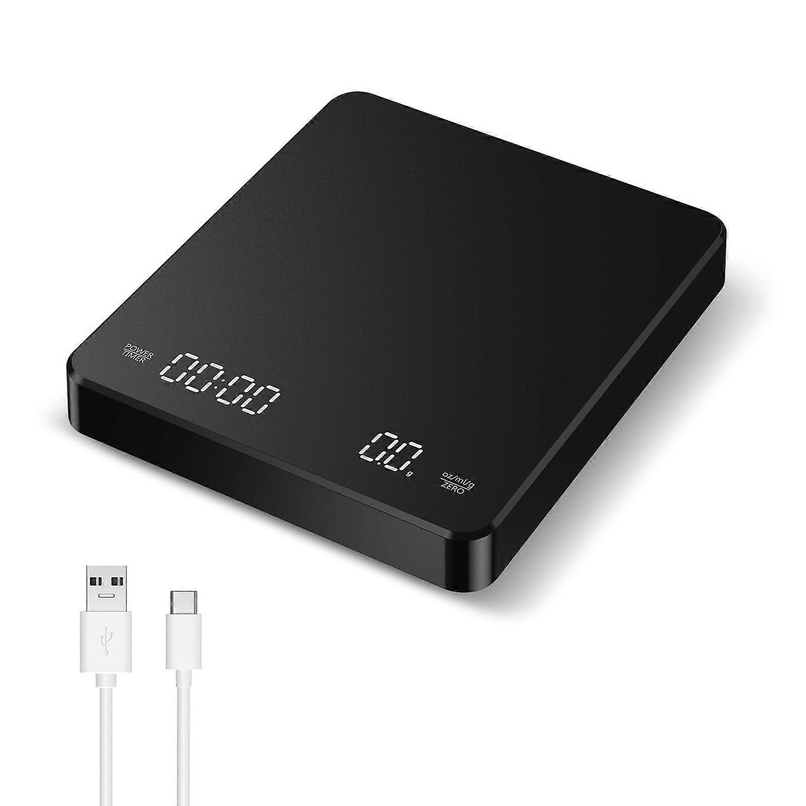 Digital Coffee Scale with Timer, High Precision 3kg/0.1g Kitchen Scale, LED Display for Measuring Coffee and Ingredients