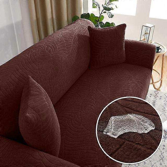 Levivel Waterproof Jacquard Sofa Cover Thick Elastic Corner Solid Couch Cover L Shaped Sofa Slipcover Protector 1 /2 /3 /4 Seater