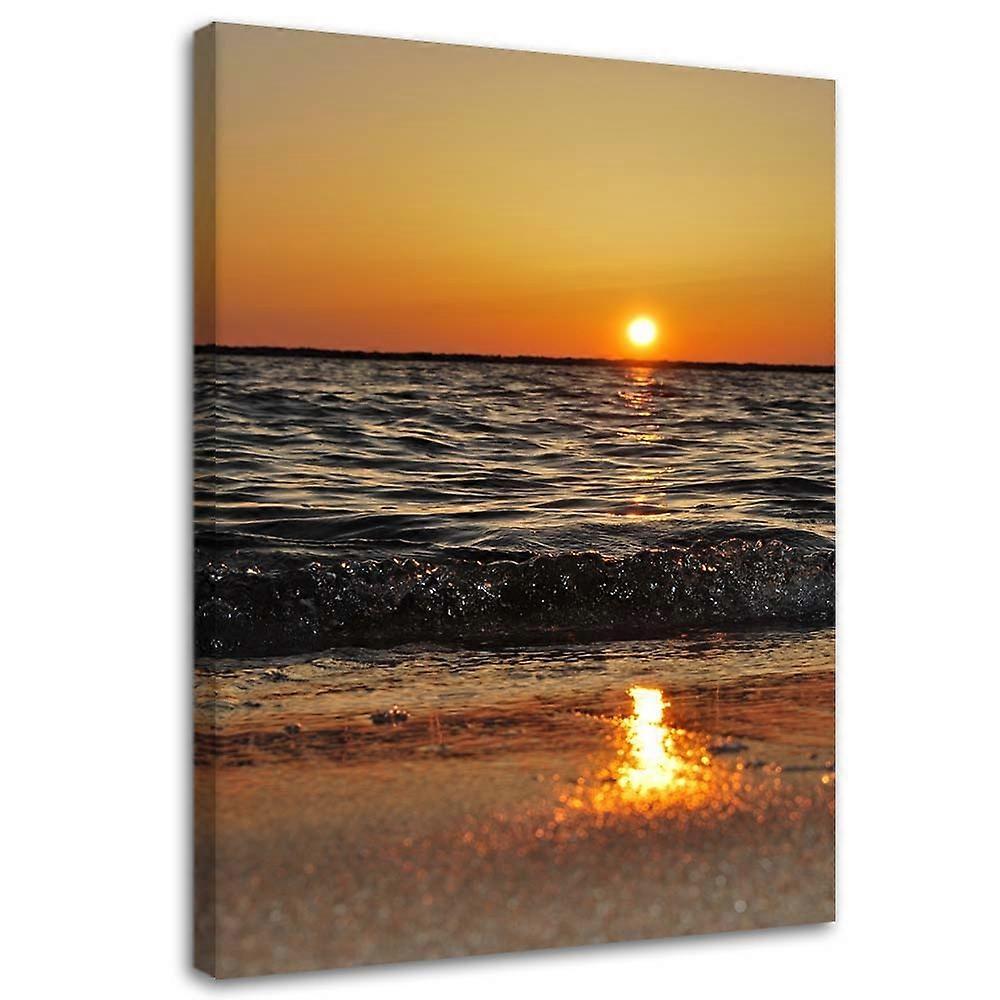 Impression sur toile, Mer et soleil couchant - 60x90