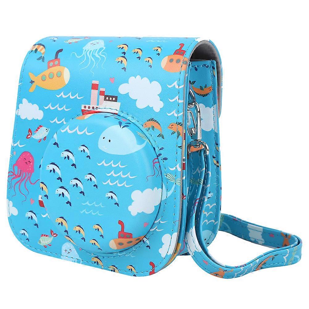 PU Retro Camera Bag Cover Storage Pouch with Shoulder Strap for Instant Camera mini11