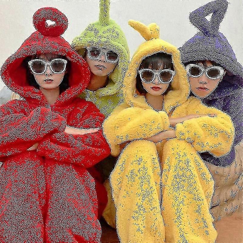 Unisex Teletubbies Κοστούμια Disi Onesies Λάλα Cosplay Πιτζάμες Ενηλίκων Πιτζάμες Ζωικά Πιτζάμες Ολόσωμη Φόρμα Υψηλής Ποιότητας
