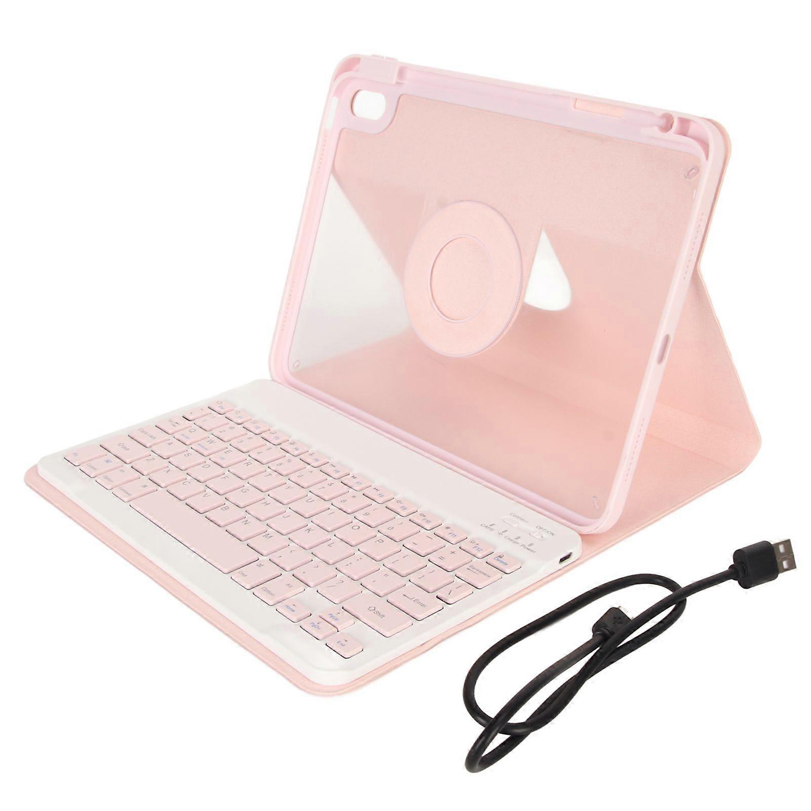 SQCLV Keyboard Case with Pencil Holder for IOS Tablet Air4 10.9 Inch for IOS Tablet Air5 10.9 Inch Tablets 32.8ft Tablet Case Pink